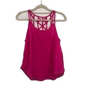 Mine Hot Pink Lined Dressier Tank Top With Strappy Back Design Size Small